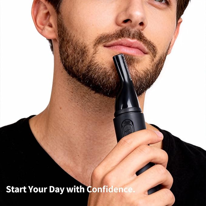 GERY Ear and Nose Hair Trimmer Clipper - Newly Upgraded Pain-Free Facial and Eyebrow Multi-Purpose Hair Trimmer,Interchangeable Nose Hair and Eyebrow Trimmer Heads,Rechargeable,Unisex
