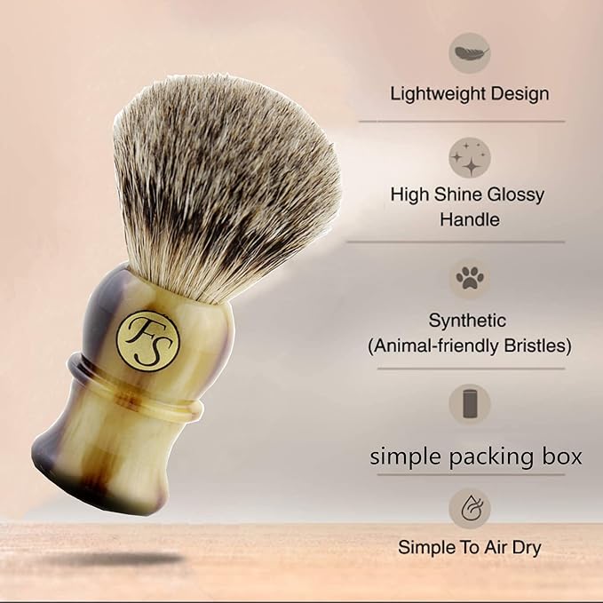 Shaving Brush for Men, Frank FS shaving Best Badger Hair Brushes with Resin Handle for Any Shaving Razors Birthday Gift(Knot size 20mm)