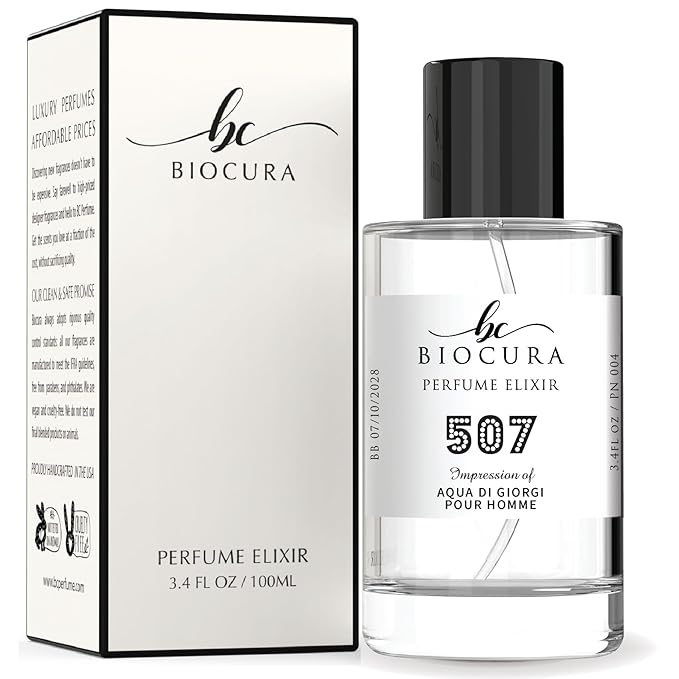 BC Perfume 507 Inspired by Aqua Di Giorgi Pour Homme For Men Replica Fragrance Dupes Eau de Parfum Spray Bottle 3.4 Fl Oz/100ml-X1