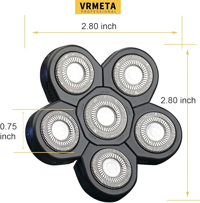 6 Blades Electric Head Shaver Replacement Heads Men's Electric Shaver Replacement Heads for Bald and Face