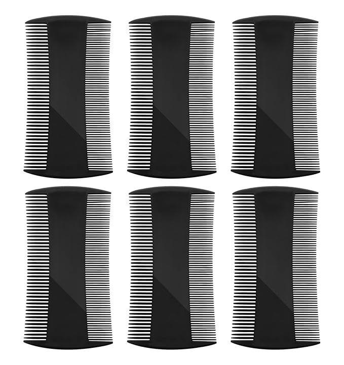 6 Pack Mens Pocket Comb, Double-Sided Pocket Combs for Men with Fine & Coarse Teeth for Hair, Beard & Mustache Grooming, Detangling Knots, Travel and Daily Use