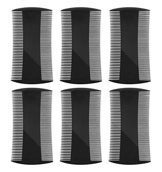 6 Pack Mens Pocket Comb, Double-Sided Pocket Combs for Men with Fine & Coarse Teeth for Hair, Beard & Mustache Grooming, Detangling Knots, Travel and Daily Use