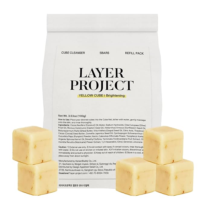 Brightening Bar Soap Refill – Gentle Cleansing for Dry & Dull Skin – Korean Skincare, Plant-based, Sulfate-free – For Men & Women I 3.53oz (5 Bars)