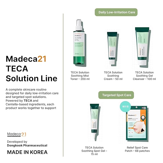 TECA Solution Soothing Gel Cleanser for Sensitive Skin – Gentle Daily Facial Cleanser with Centella & TECA, Low-Irritation Gel-to-Foam Face Wash, Developed by Dongkook Pharmaceutical (100ml)