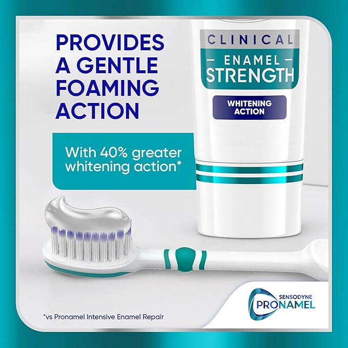Sensodyne Pronamel Clinical Enamel Strengthening Toothpaste, Whitening Action, 3.4 oz (3 Pack)