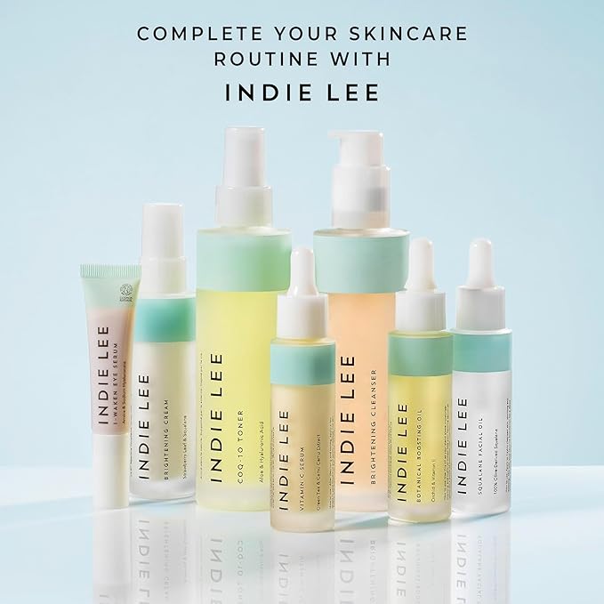 Indie Lee Brightening Facial Cleanser - Daily Hydrating Cleanser, Makeup Remover & Exfoliating Face Mask to Brighten, Firm & Protect Dry Skin - Clean, Gentle Face Wash (4.2oz)