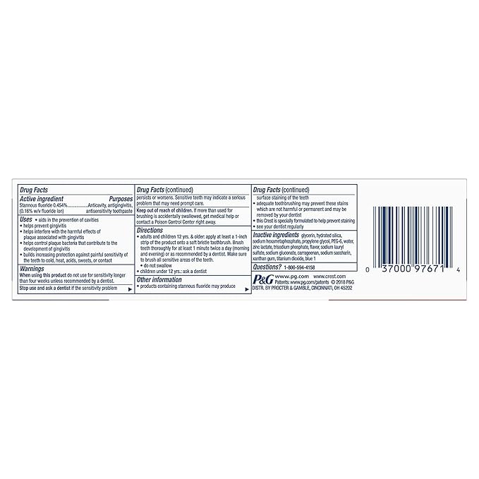 Crest Pro-Health Advanced Toothpaste, Sensitive & Enamel Shield | 5.1 Ounce | Pack of 2