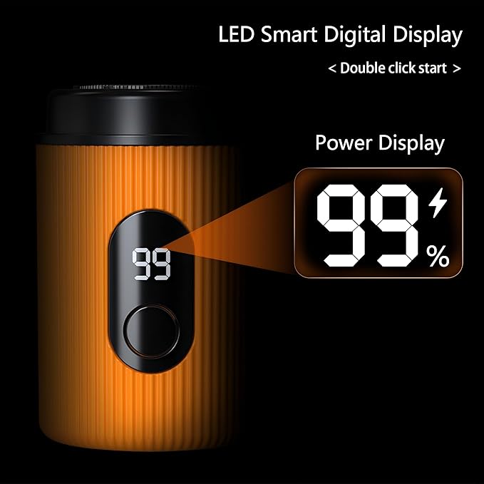 Mini Electric Shaver for Men-Type-C Fast Charging with High-Speed Motor,LED Digital Display,18 Precision Steel Blades, Trendy Dual Color Mini Design,Portable Electric Razor (Black)