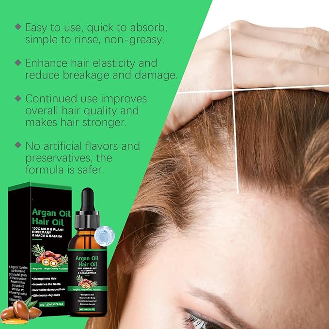 Organic Hair Growth， Rosemary & Batana Oil for Scalp & Hair Strengthening，All Hair Types Treatment Oil (2 Pcs)