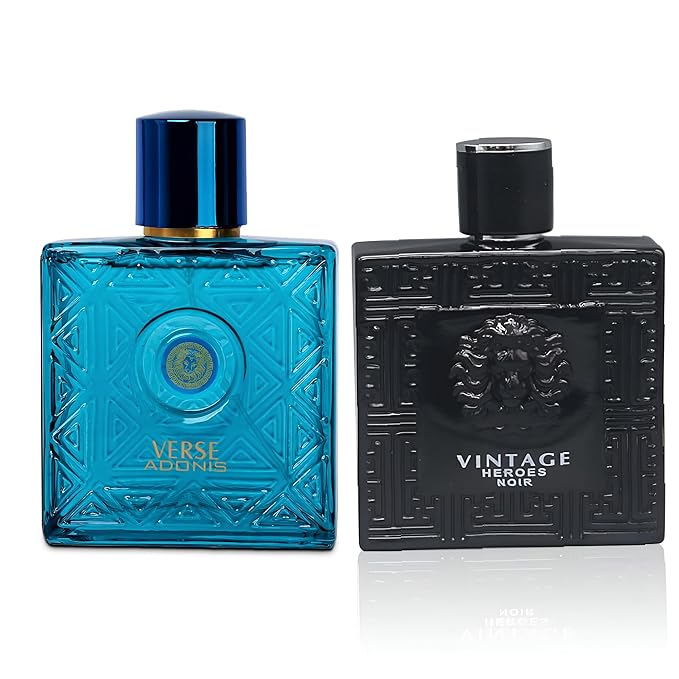 Verse Adonis&Vintage Heroes Noir Combo Men Cologne 3.4 Fl. Oz Men's Perfume Refreshing Combination of Woody Floral & Fruity Scents Eau De Parfum for Men Lasts All Day Best Gift for Any Occasion