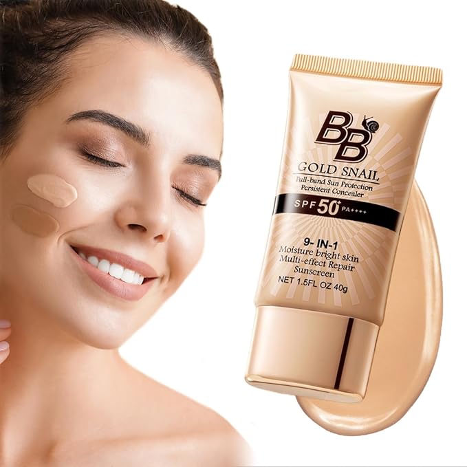 Korean BB Cream with SPF 50, 9 in 1 BB Cream Sunscreen SPF 50 Korean Waterproof Sweatproof, Foundation Full Coverage Tinted Moisturizer, Facial Concealer for Oily Skin, Dry Skin (01# Natural Color)