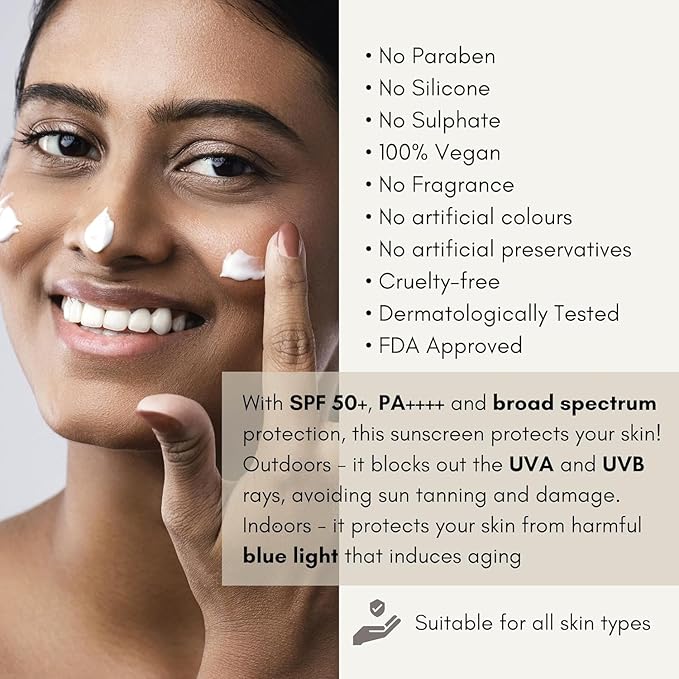 N-oocsY, The Grace Sunscreen Spf 50+ Pa++++++ With Zinc Oxide, Titanium Dioxide And Hyaluronic Acid | Lightweight With Multi-Vitamins | No White Cast | For Men & Women | 50 G, All