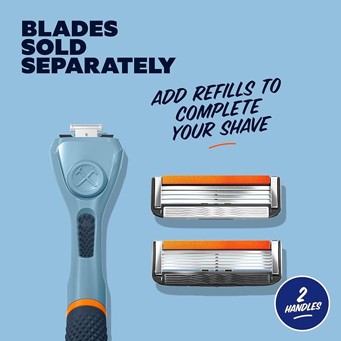 Dollar Shave Club | Razor Handle (2 Pack) Blue | Replacement Razor Blade Handles