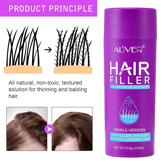 Hair Fibers for Thinning Hair for Women - Dark Brown - 27.5g Hair Building Fibers - Instantly Conceals Hair Loss - Revitalize Your Hair, Unlock Thicker, Fuller Tresses