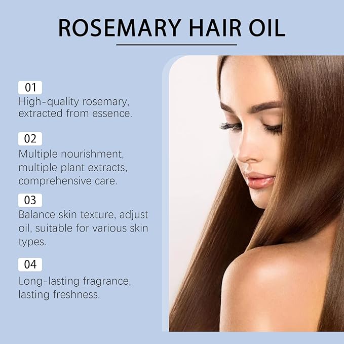 100ml Rosemary Hair Growth Oil - Scalp Care & Hair Repair Treatment with Jojoba & Castor Oils for Dry, Damaged Hair - Reduces Split Ends & Frizz
