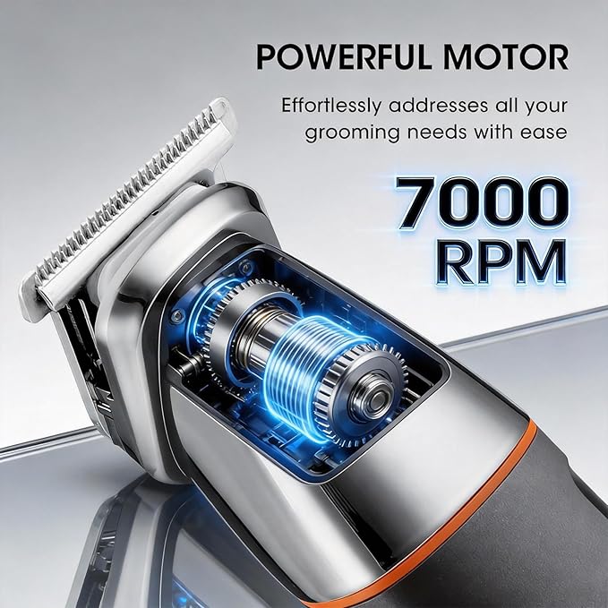Suttik Manscape Body & Pubic Hair Trimmer for Men, 5 in 1 Mens Grooming Kits, Groin & Ball Shaver, Body Groomer with LED Display, Waterproof, No-Nick