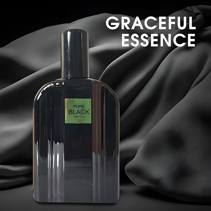 Men Perfume Pure Black Cologne For Men Natural Spray Masculine Scent Wonderful Fragrance Gift Eau De Parfum For Daily Use 3.4 Fluid Ounce