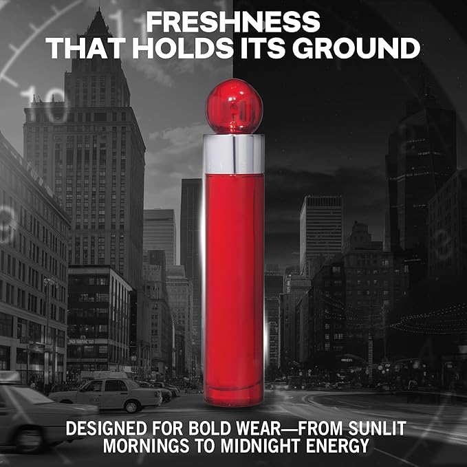 Perry Ellis 360° Red Eau De Toilette Spray for Men - Mens Cologne, Long Lasting Perfume, EDT, Fragrance with Notes of Clove, Cinnamon & Patchouli - 1.7 fl oz (50 mL)