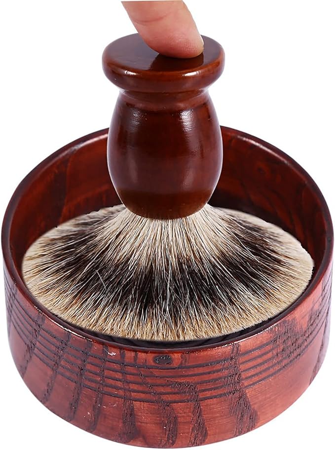 FILFEEL Shaving Bowl, Wooden Shaving Soap Bowl Cup Mug Tool For Man Shaver Cleansing Foam Round