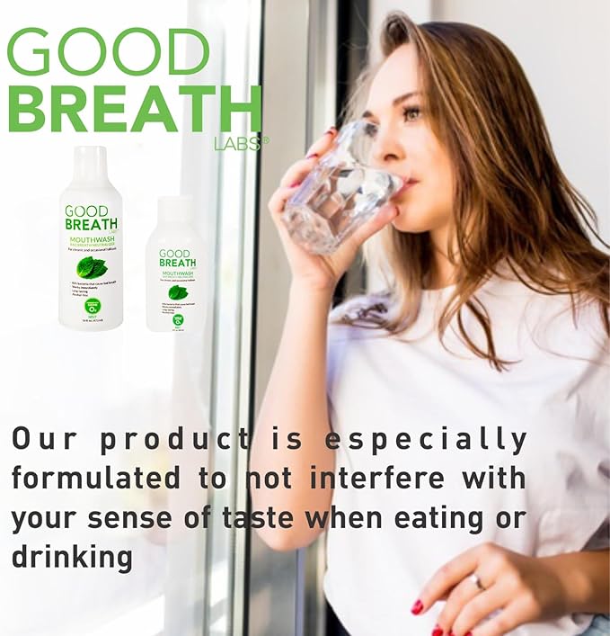 Goodbreath Mouthwash - Mint Mouth Rinse for Chronic Halitosis - New Ozone Technology Oral Rinse - Halitosis Treatment & Bad Breath Neutralizer - Mouthwash for Gum Diseases - Alcohol-Free | 16 Oz