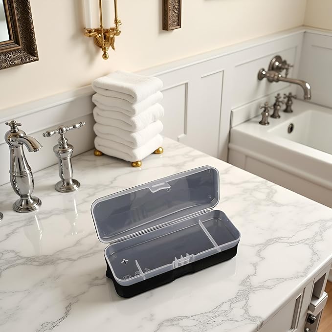 Transparent Shaving Box for Shaver Razor, Razor Protector Plastic Box Cover Container Storage for Manual Razor System Shaver Accessories, Men's Electric Shaver Accessories