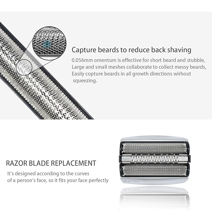 70S Electric Shaver Head Replacement for Braun Series 7, Foil Shaver Replacement Heads Compatible with Braun Series 7 Shavers 720cc, 730cc, 735s, 750cc, 760cc, 790cc, 795cc Shaver Foil, 2 Pack