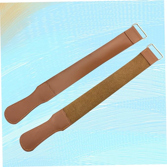 NOLITOY Longevity 2pcs Pure Cowhide Razor Strop Barber Strop for Razor Sharpening Durable Versatile