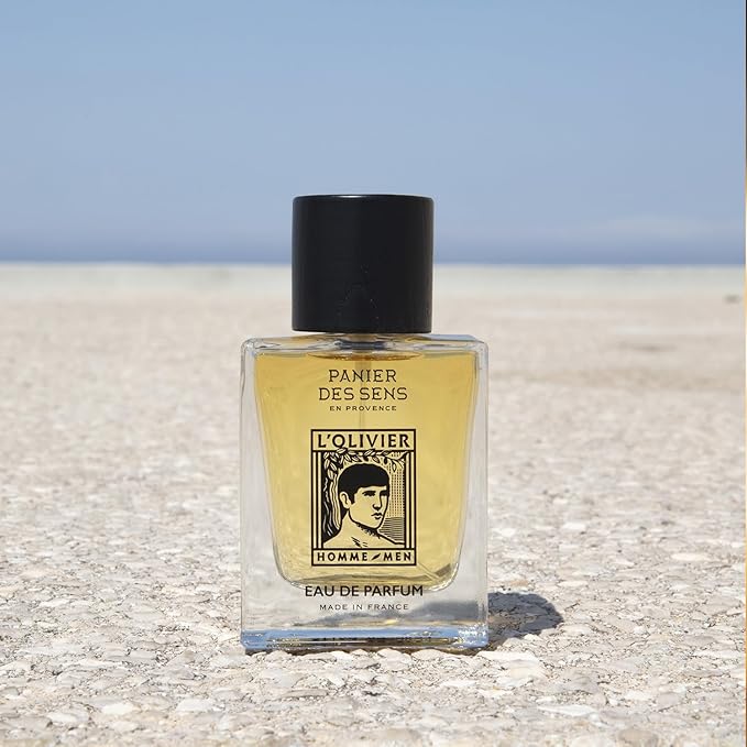 Panier des Sens L’Olivier Eau de Parfum for Men - Fresh Mediterranean Olive Wood, Cedar & Citrus Fragrance - Long-Lasting Natural Scent - 1.7 fl oz Spray