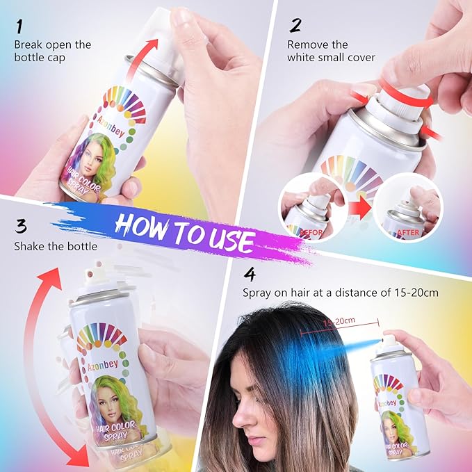 Halloween Hair Spray,Temporary Hair Color Spray for Women Kids Men,Washable Hairspray,Colored Hair Spray,Color Hairspray for Halloween,Party,Cosplay,Christmas Day (Red)