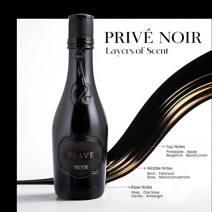 Priv Noir Eau de Parfum for Men - 100ml Luxury Fragrance with Pineapple, Apple, Bergamot, Rose, Vanilla Notes, Long-Lasting Scent