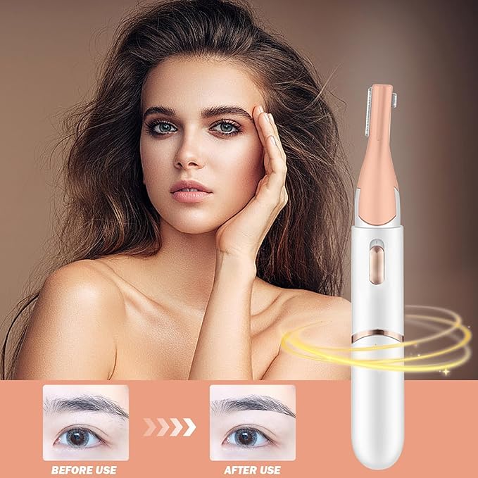 Electric Eyebrow Trimme Double Blade Eyebrow Trimmer Pivoting Facial Hair Remover with Grooming Comb Eyebrow Shaver Rechargeable Trimmer for Women Eyebrows Lips