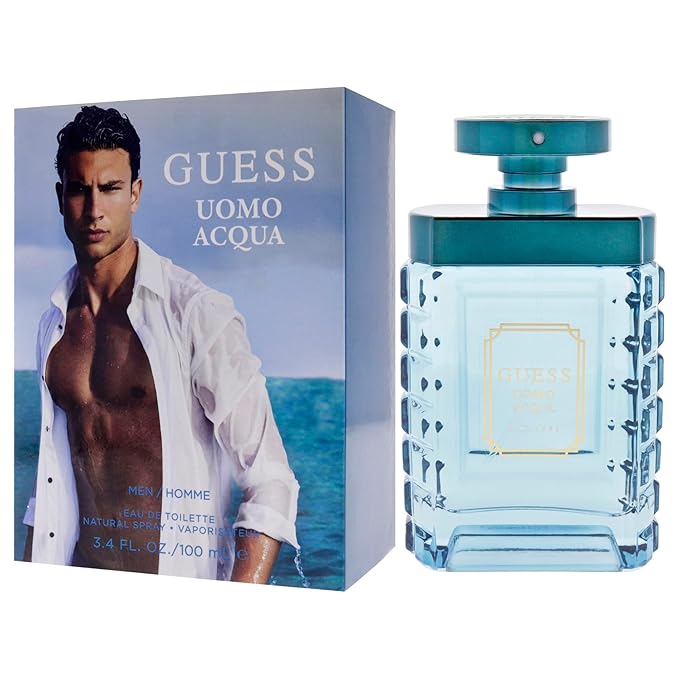 Guess Uomo Acqua Eau de Toilette Cologne Spray For Men, 3.4 Fl. Oz.