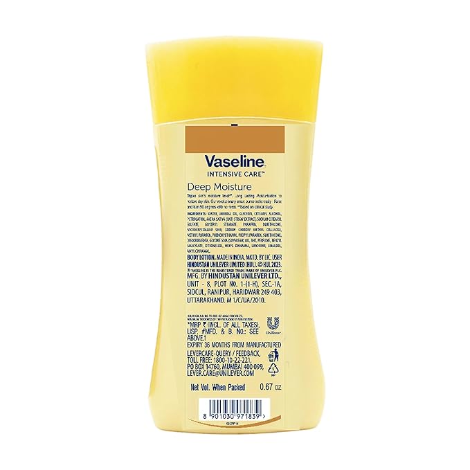 Vaseline Intensive Care Travel Moisturizer, 24 Count Bulk, Deep Moisture Moisturizing Lotion, Face and Body Moisturizer for Dry Skin, 0.67 oz