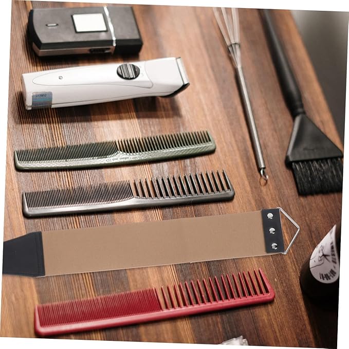 FRCOLOR 2pcs Dual-sided Sharpening Strop for Barber Shops Manual Leather Strop for and Knife Sharpening Convenient Hanging Design for Home