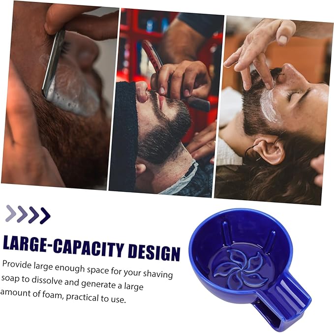 MERRYHAPY Ceramic Shaving Soap Bowl Wide Mouth Design for Easy Lathering Ideal for Shaving Cream and Foaming for Home Use and Stylish