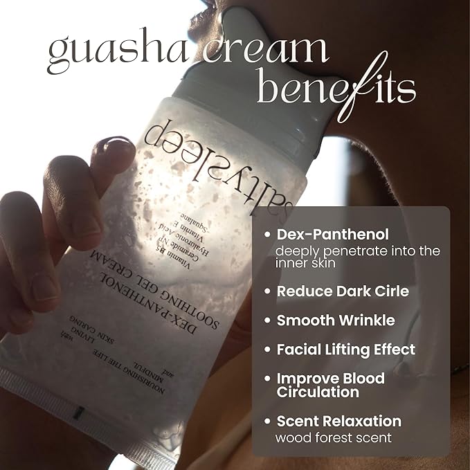 Soothing Gel Cream wtih Guasha - Hydrating Face Moisturizer, Dex-Panthenol, Hyaluronic Acid, Ceramide, Squalane, Vitmains, Korean Skincare for All Skin Types, Elasticity & Glow 3.38 fl oz