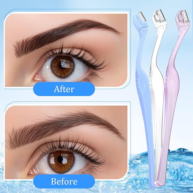 6Pcs Small Eyebrow Razors, Mini Razors for Women, 5.1"Eyebrow Trimmer Razer, Mini Eyebrow Trimmer with Safety Cap for Makeup Face Care