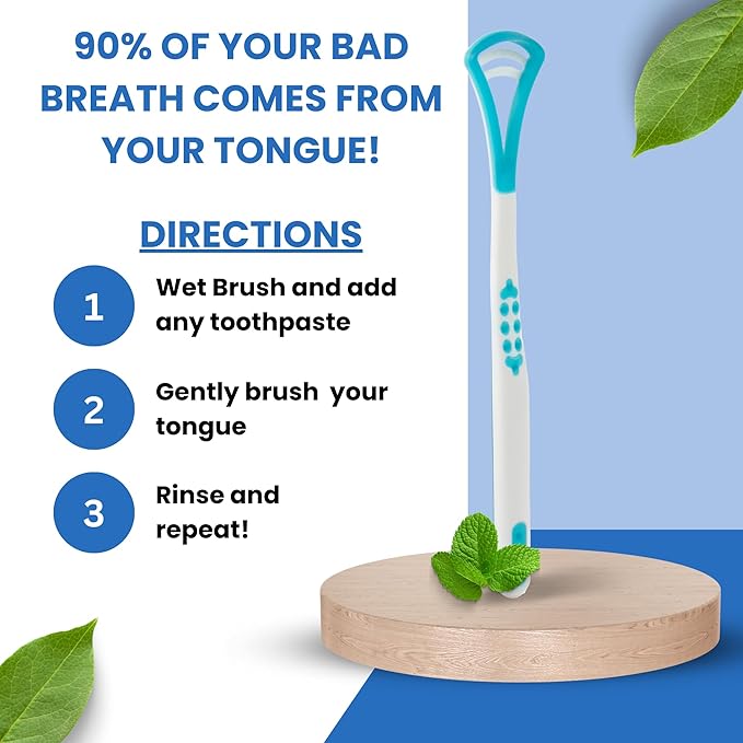 Tongue Scraper for Fresh Breath Perfect Tongue Scraper for Adults and Kids, Enhance Your Oral Hygiene with Tongue Brushes, Scrapers for Bad Breath Treatment (3 Pack (Scraper))