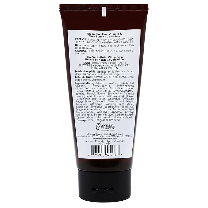 Vitabath Men's Reviving Face Cream Moisturizer - Hydrating Moisturizing Skincare for Him Helps Replenish Dry Skin & Reduce the Look of Wrinkles, Bags, Fine Lines - Lime & Cedarleaf - 6 fl oz