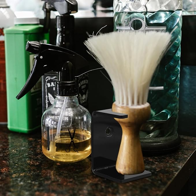Shaving Brush Stand and Razor Holder for Men Black Bathroom Razor Brush Organizer with Storage Compact for Daily Grooming