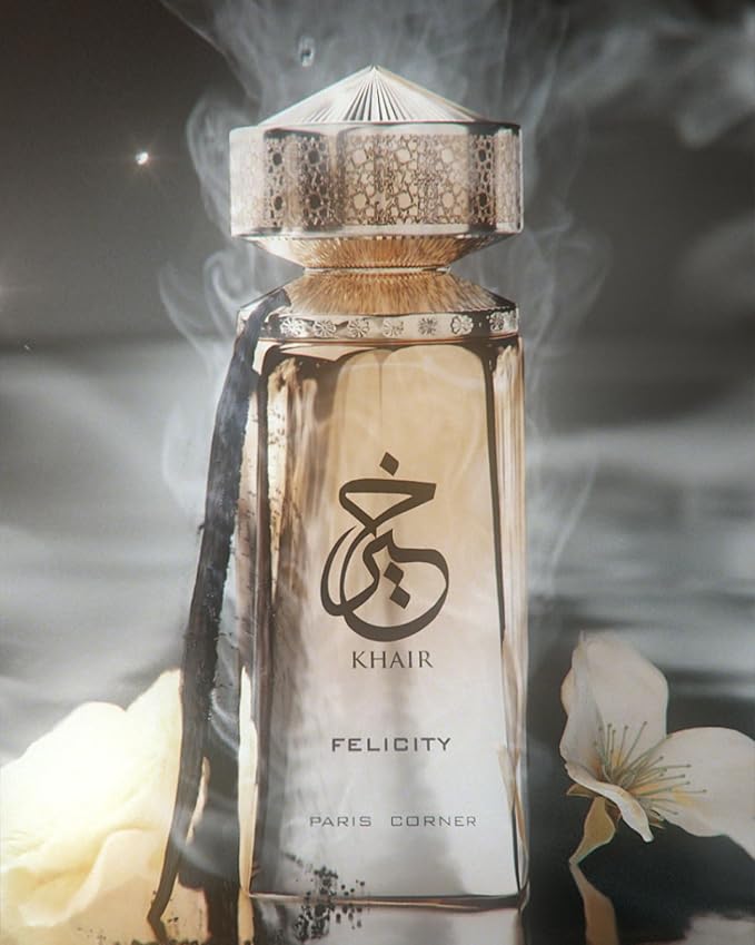 Paris Corner | Khair Felicity Perfume - 3.4 fl oz | Sparkling, Joyful Unisex Perfume with Champagne, Cassis, Rose, Vanilla, Musk | Sparkling, Joyful, Unisex