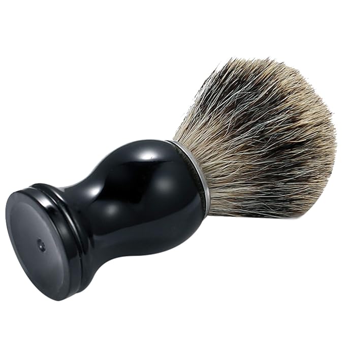Vtrem Shaving Brush Black Handle Professional Badger Hair Shave Brush for Men Shaving Brush for Wet Shave for Safety Razor Double Edge Razor Straight Razor or Shaving Razor