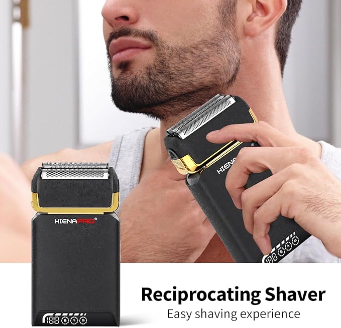 HIENA PRO Foil Shavers for Men- USB Rechargeable with LCD Display, Dual Blades, New Electric Razor for Men Face - Professional Cordless Shaving