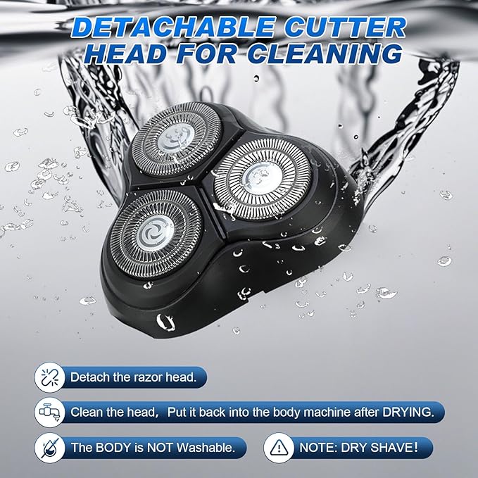 BlueFire Head Shaver for Bald Men, Corded 3D Electric Rotary Shavers with Pop-up Trimmer,Bald Head Close Shaver for Men, Rotary Shaver Electric Dry Shave