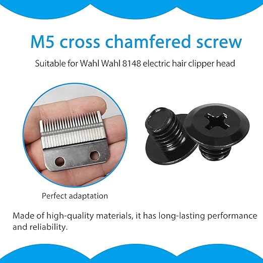 M5 Phillips Chamfering Screws fit Wahl Electric Hair Clipper Blade Screws 808 Blade Accessories Hair Cutter for Wahl 8148 Electric Hair Clipper Head (4 Pcs Black)