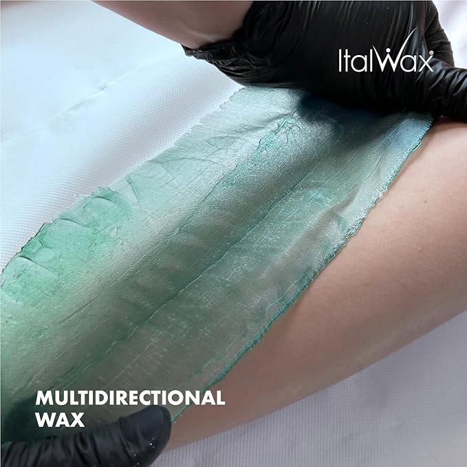 Italwax Azulene - 1kg / 2.2lb - Hard wax beads for hair removal - Natural formulation ideal for all skin type - Unscented - Recommended for Bikini Area and Armpits