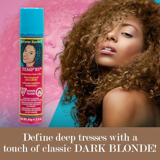 Jerome Russell Temp'ry Spray-on Dark Blonde Hair Color, 2.2oz x 3 pack
