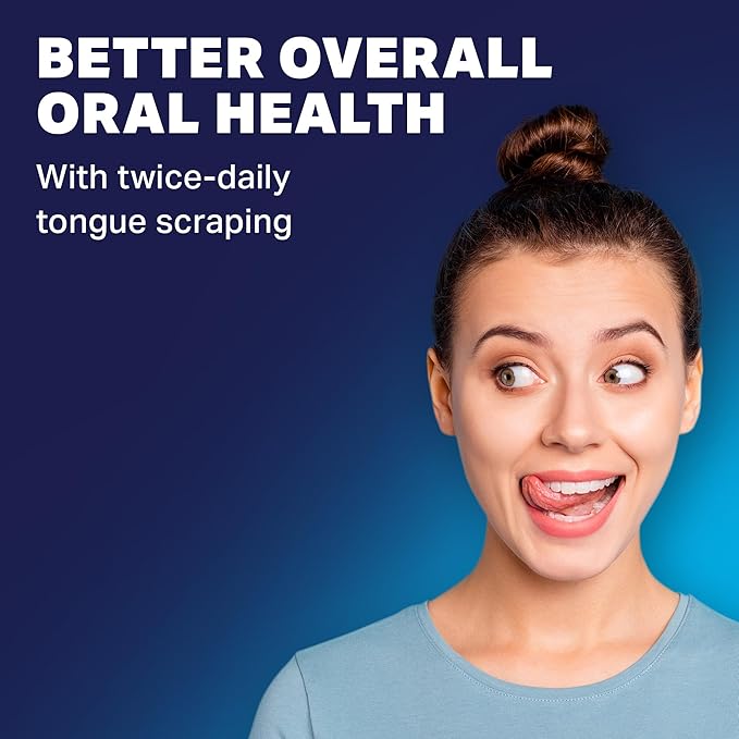 DenTek Metal Tongue Scraper for Better Oral Health – Removes Bacteria, Fights Bad Breath – 100% Stainless Steel, Dishwasher-Safe – Slim Design, Works Gently (Pack of 2)