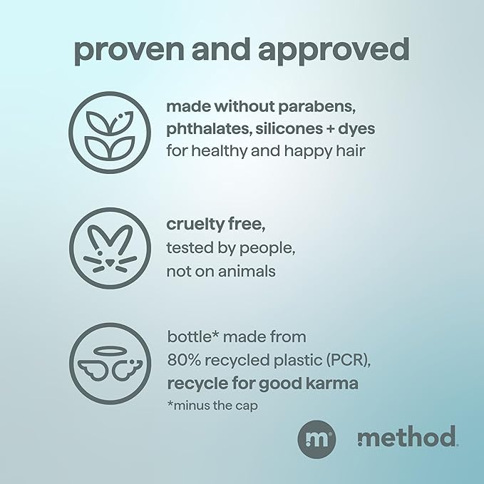 Method Men 2-in-1 Shampoo and Conditioner, Sea + Surf - Cleans and Conditions with Argan and Jojoba Oil - Paraben Free and Silicone Free - 14 Fl Oz, Pack of 1