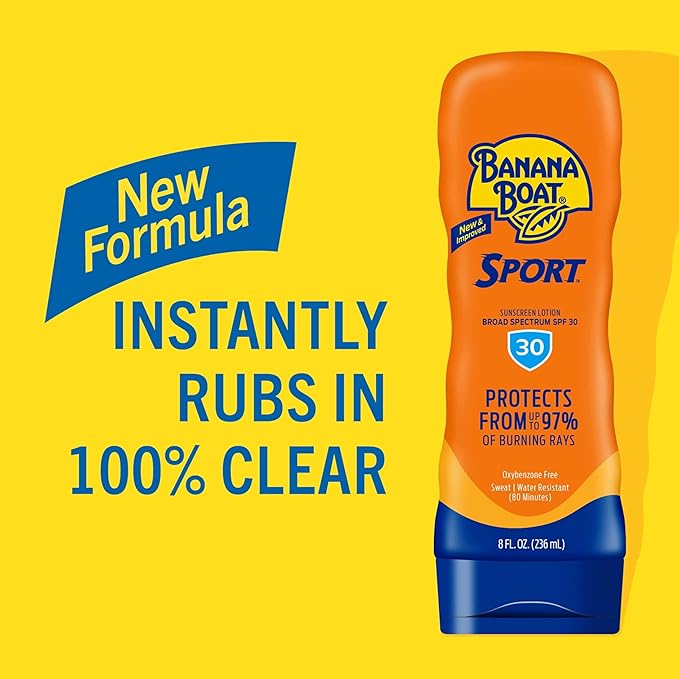 Banana Boat Sport Ultra SPF 30 Sunscreen Lotion, 8Fl Oz | Sport Sunscreen SPF 30 Lotion, Sunblock, Skin Sun Protection, Water Resistant Sun Care, 8Fl Oz